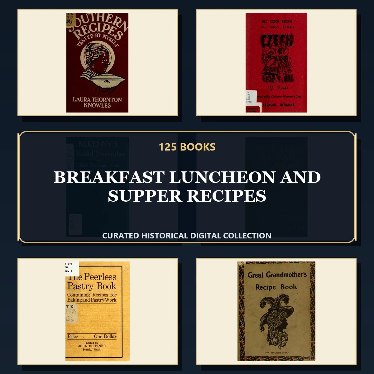 125 Breakfast Luncheon and Supper Recipes PDF Books – Curated Historical Collection cover