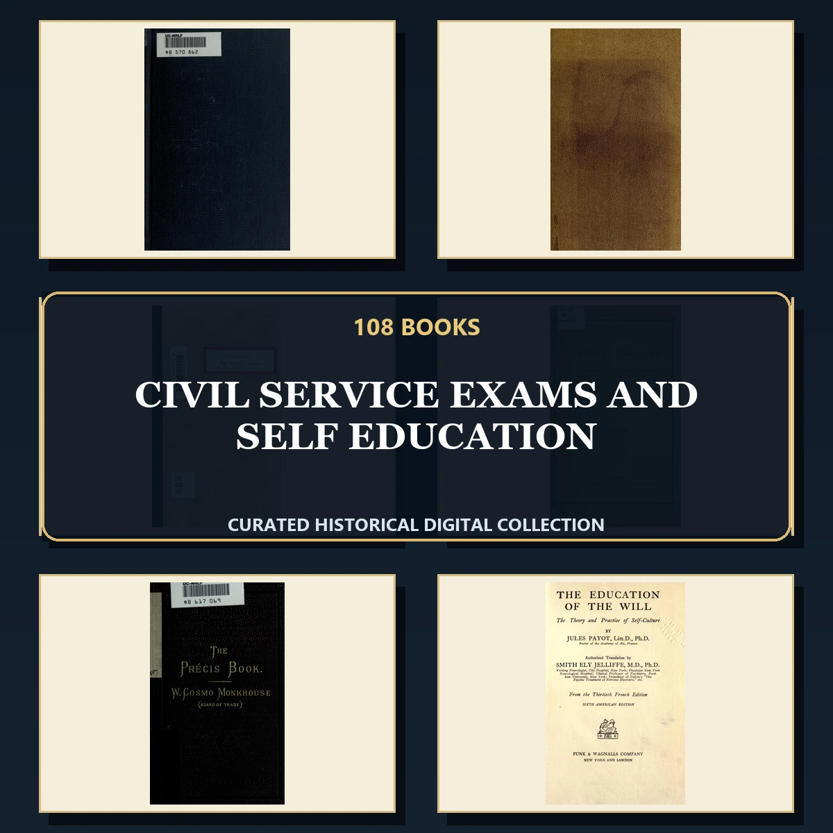 108 Civil Service Exams and Self Education PDF Books – Curated Historical Collection cover