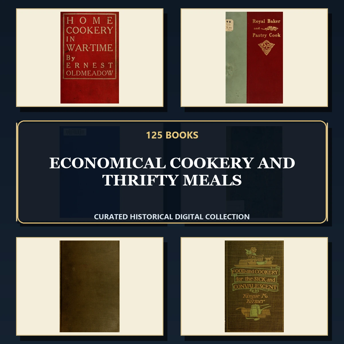 125 Economical Cookery and Thrifty Meals PDF Books – Curated Historical Collection cover
