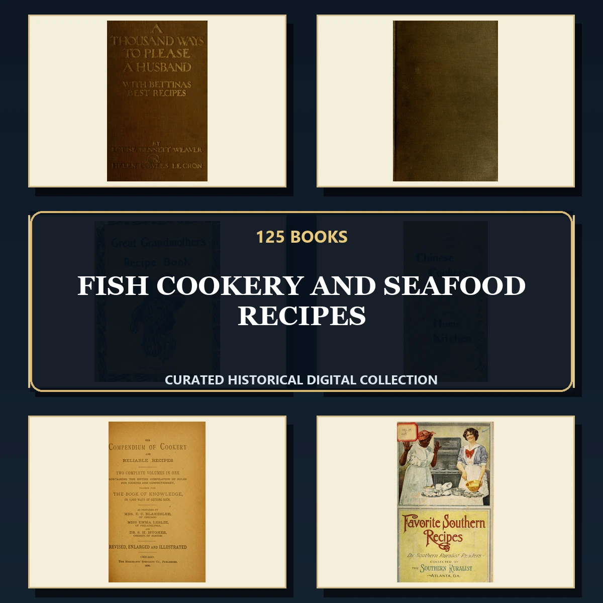 125 Fish Cookery and Seafood Recipes PDF Books – Curated Historical Collection cover