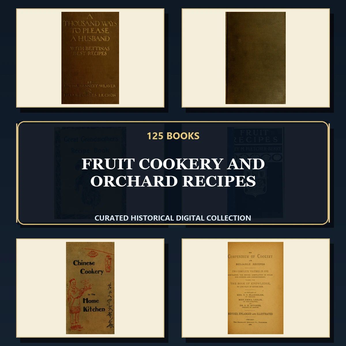 125 Fruit Cookery and Orchard Recipes PDF Books – Curated Historical Collection cover