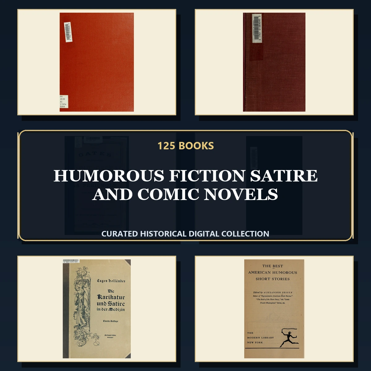 125 Humorous Fiction Satire and Comic Novels PDF Books – Curated Historical Collection cover