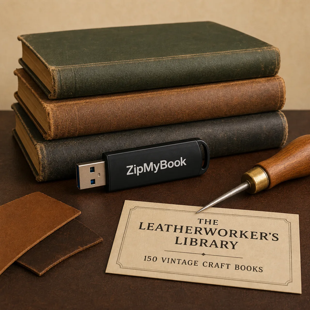 150 Vintage Leathercraft Tanning Saddlery & Shoe Making PDF Books on USB