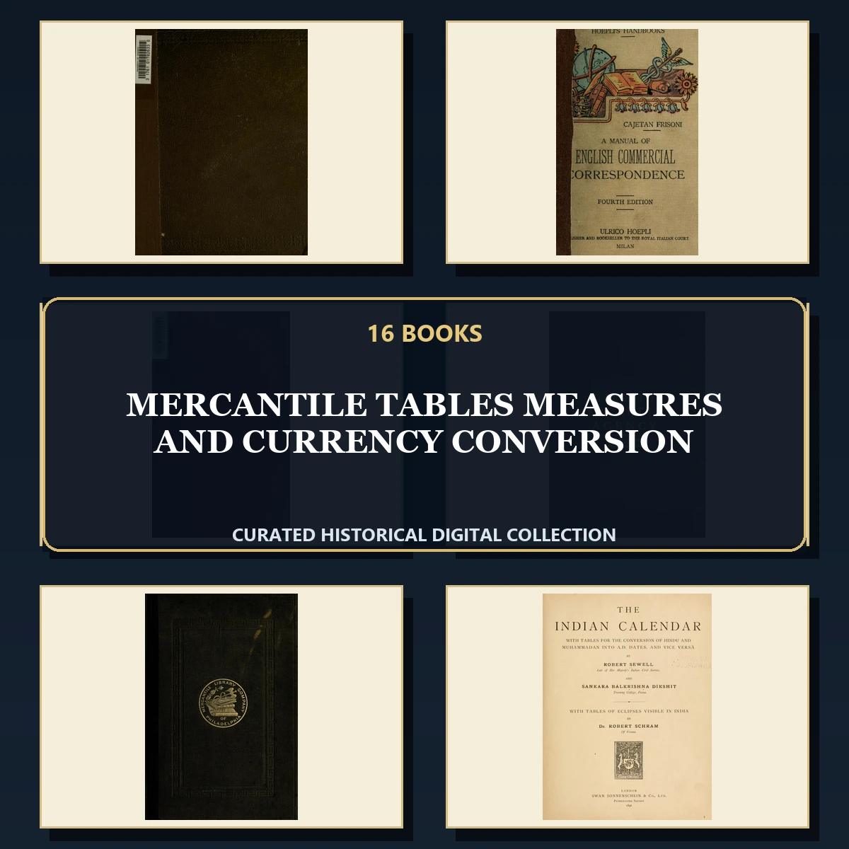 16 Mercantile Tables Measures and Currency Conversion PDF Books – Curated Historical Collection cover