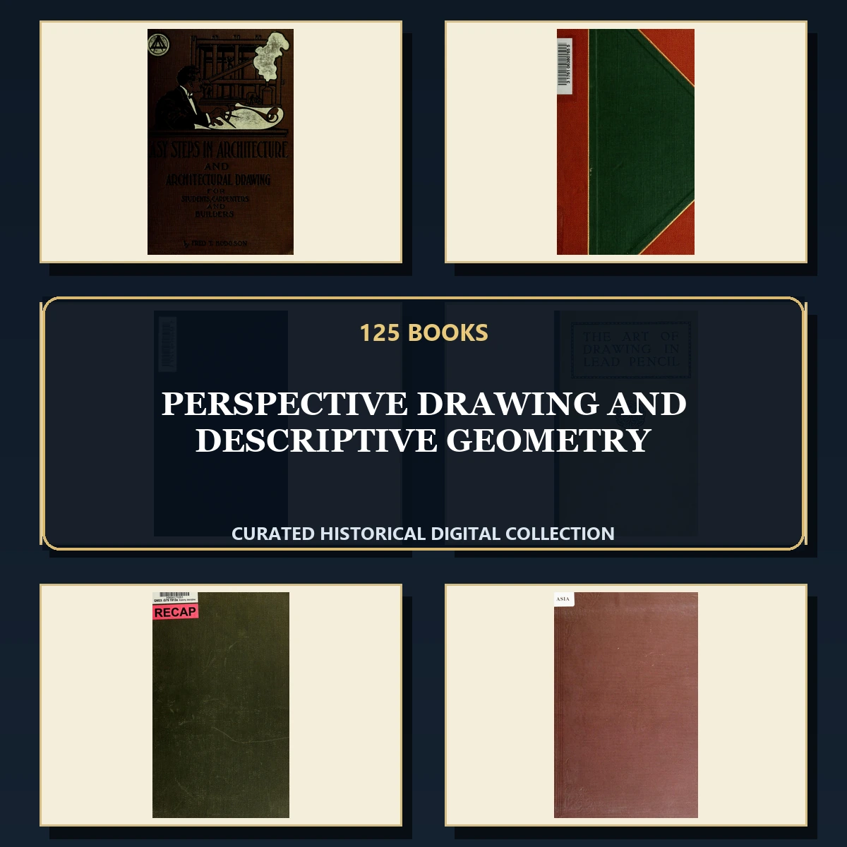 125 Perspective Drawing and Descriptive Geometry PDF Books – Curated Historical Collection cover