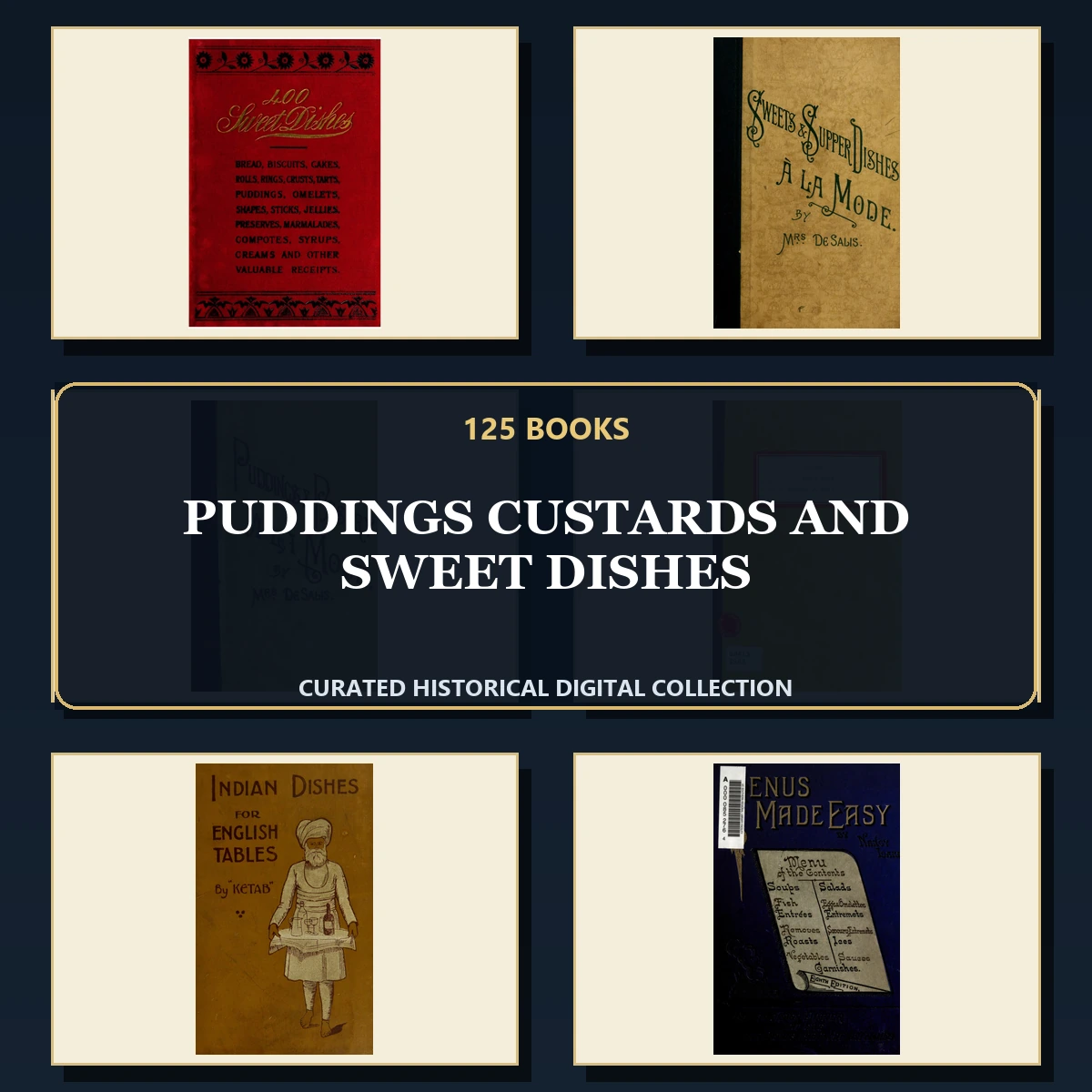 125 Puddings Custards and Sweet Dishes PDF Books – Curated Historical Collection