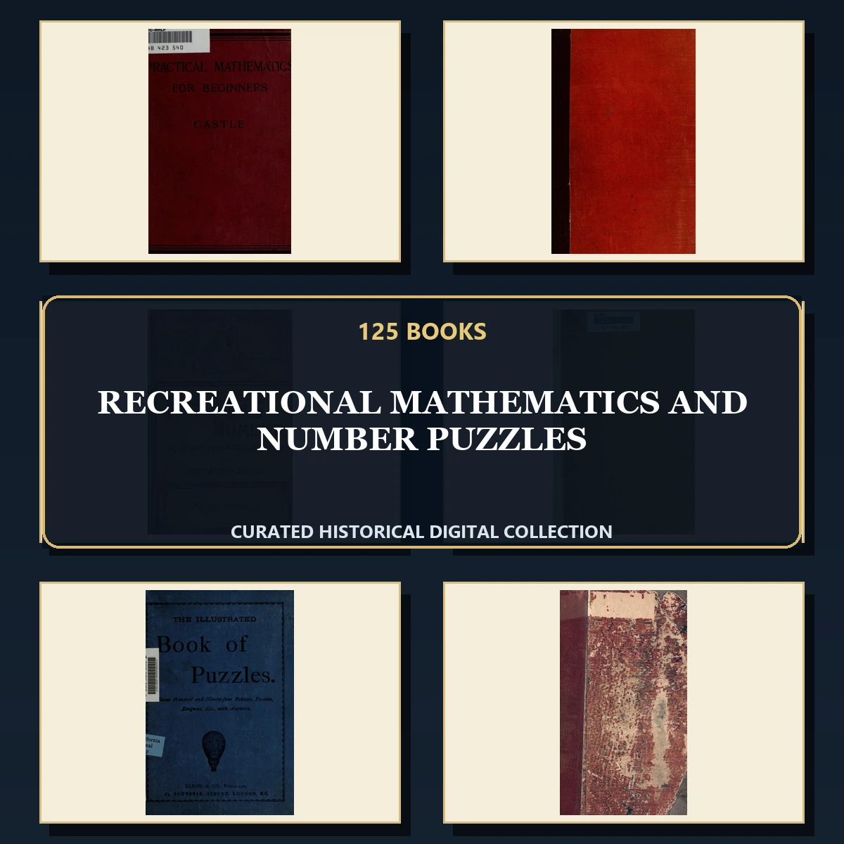 125 Recreational Mathematics and Number Puzzles PDF Books – Curated Historical Collection cover