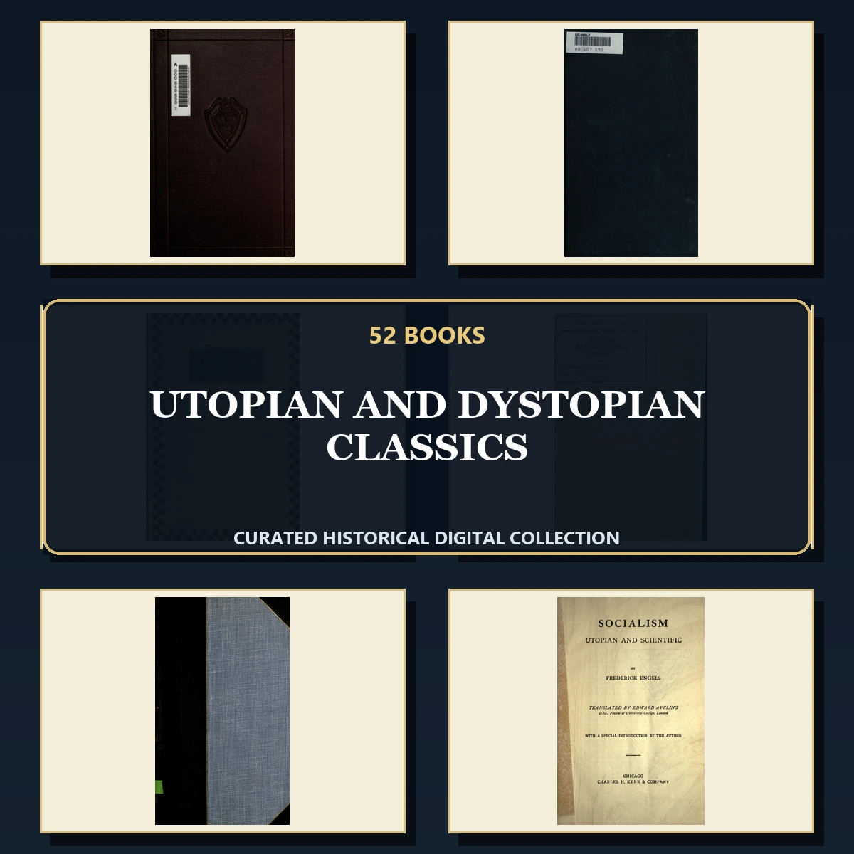 52 Utopian and Dystopian Classics PDF Books – Curated Historical Collection cover